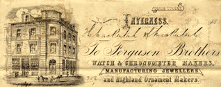 Image from letterhead of Ferguson Brothers, jewellers in Union Street, Inverness