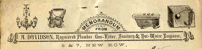 Image from letterhead of A Davidson, plumber and gas-fitter, New Row, Perth