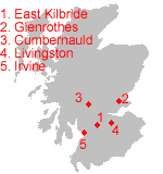 map of Scottish New Towns